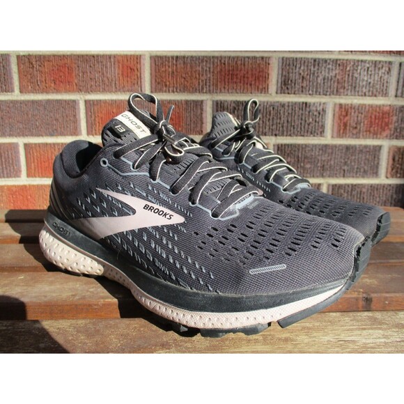 Brooks Womens Ghost 13 Gray Pink Running Athletic Shoes Sneakers Size 7.5 B - Picture 3 of 16